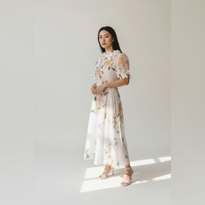 Zimmermann Floral White Midi Dress
